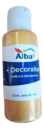 Acrilico Decorativo Decoralba Alba 60ml Colores Metalizados Color 477 ORO DORADO