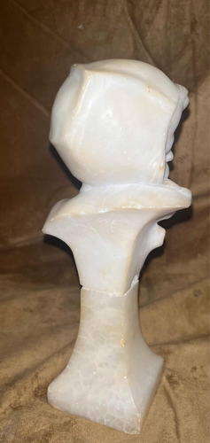 Busto Escultura Tallada Mármol Figura De Niña Antigua 1940 (Usado)