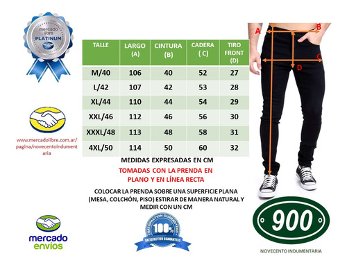 Pantalon Jeans Hombre Negro Jean Elastizado Trabajo Vestir