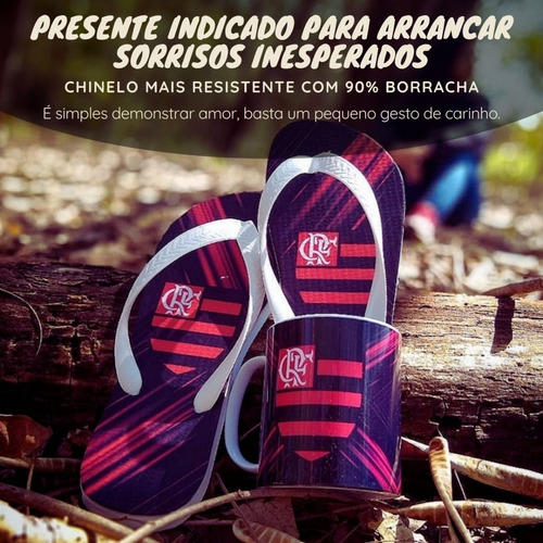 Imagem 3 de 6 de Presente Dia Pais Flamengo Chinelo E Caneca Super Barato Rj