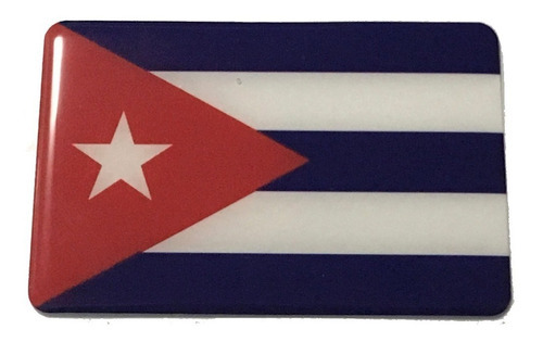 Adesivo Resinado Da Bandeira De Cuba 9x6 Cm