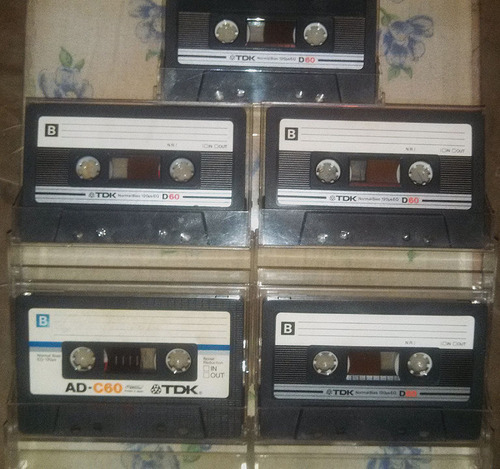 5 Cassettes Tdk - 4 D60 Y 1 Ad-c60 [de Los 80s Probados]