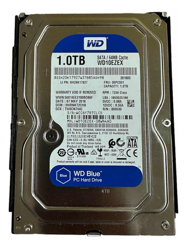 Disco Duro 1tb Western Digital Blue 7200 3.5 Sata Wd10ezex (Reacondicionado)