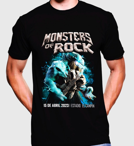 Camiseta Premium Rock Estampada Monster Of Rock Blue