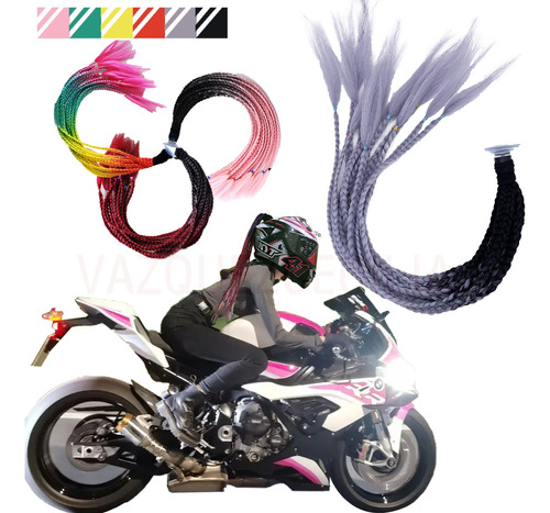 Coleta Trenzas Para Cascos De Moto Deportivos Mujer Hombre