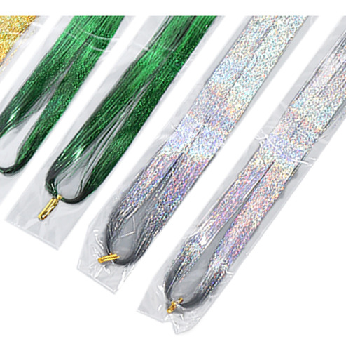 Kit Hair Tinsel Strand, 12 Peças De Extensões Coloridas E Br
