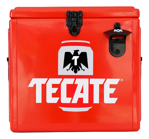 Hielera Tecate Metálica Cerveza 15 Lts Capacidad De 18 Latas