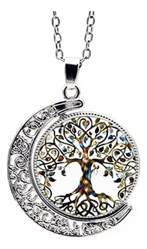 Deqiyiji Árbol De La Vida Luna Colgante Collar Joyería P 