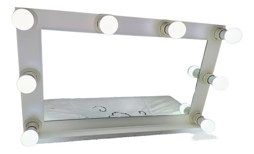 Espejo Hollywood Decorativo Con Luz Eléctrica - 100x 50cm Blanco