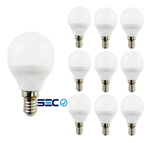 Pack 10 Ampolletas Led Mini Bola G45 6w E14 Sec - Sumatel