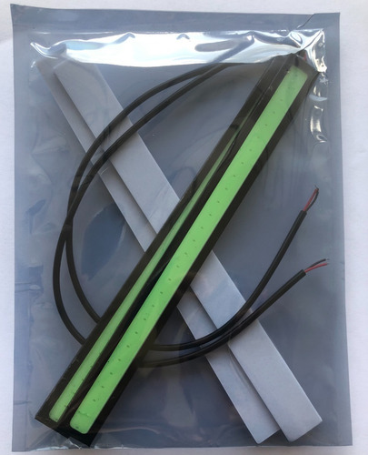 Par Mini Barras Led Cob 7w 17cm 12v Verde Green Carro