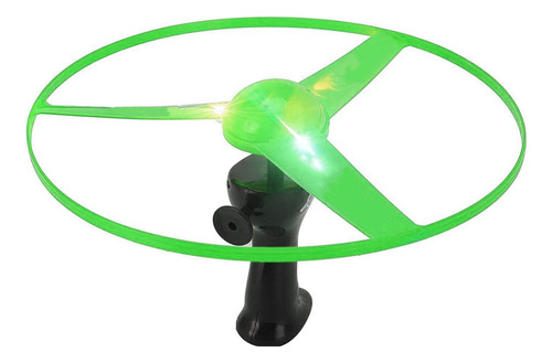 Helicoptero Juguete Luminoso Verde Luz Led Ufo Frisbee Flech