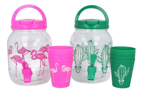 Imagen 1 de 4 de Dispensador De Agua Jugos Flamenco Captus Con Canilla Y Vaso