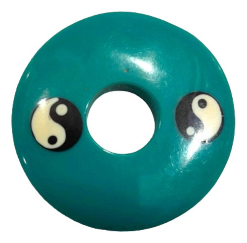 Colgante Dona Dije Acrilico Yin Yang Turquesa 35mm