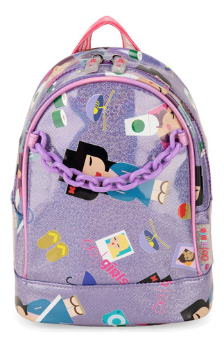 Bolsa Niñas Backpack Cloe Satreli Chico Color Violeta