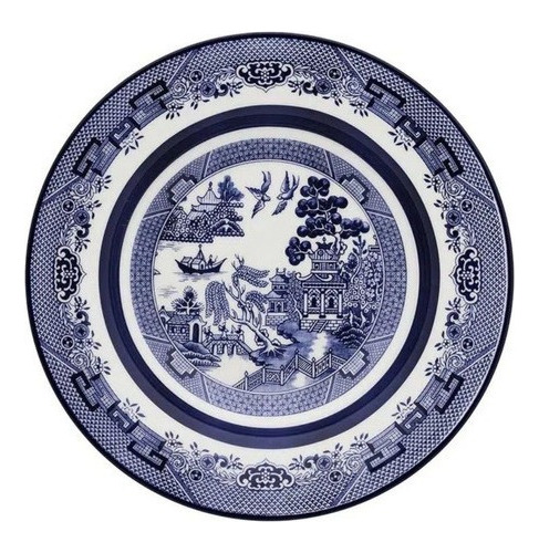 Prato Caldo Fundo Pasta Porcelana Estampa Blue Willow Oxford