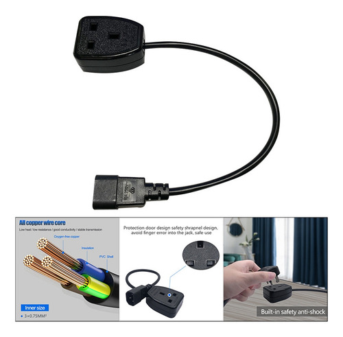Enchufe Iec320 C14 A Reino Unido Bs1363a, Enchufe Macho Iec