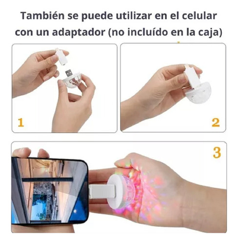 Mini Luz Esfera Mágica Para Fiesta Led Usb C/ Sensor Rítmico