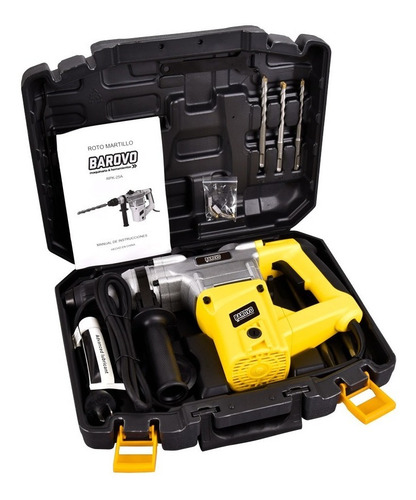 Rotomartillo electroneumático Barovo RPK-25A amarillo con 1050W de potencia 220V