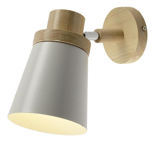 Aplique Moderno Led Leuk Loto Blanco Metal Madera E27 220v 