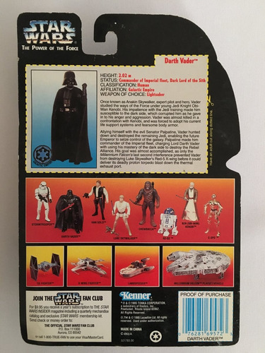Darth Vader Star Wars Power Of The Force Kenner 1995 Vintage (Usado)