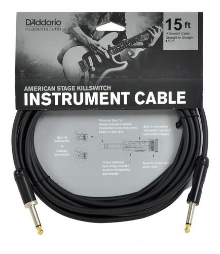 Daddario Pw-amsk-15 Cable Guitarra 4.5 Metros Con Switch