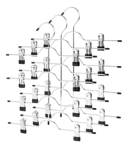 Perchas Para Faldas De 4 Niveles Con Clips Ajustables, Ahorr