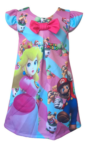 Vestido Niña Batita Princesa Peach Mario Bros