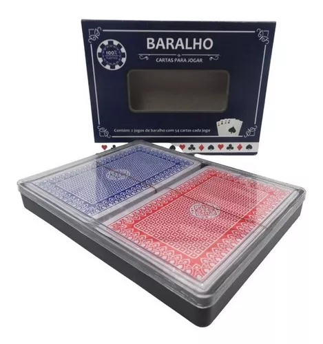 Kit 2 Jogos Maços Com 54 Cartas Baralho Plástico Truco Poker