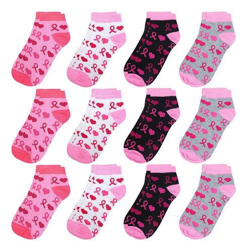 Calcetines De Tobillo Mujer 12 Piezas Varios Colores 9-11
