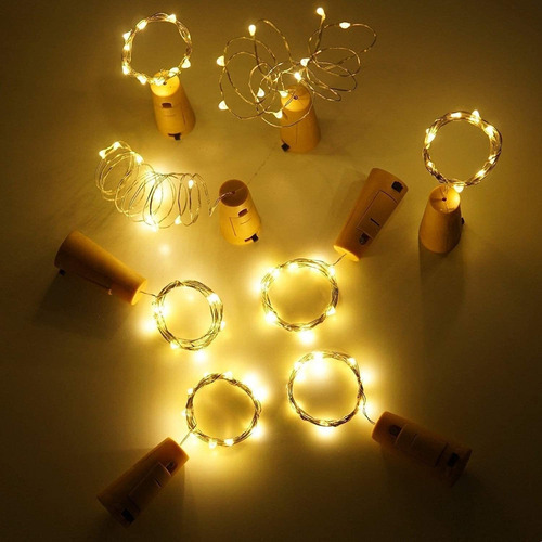 12 Piezas Luces Navideñas Para Botellas Vino Para Mason Jars