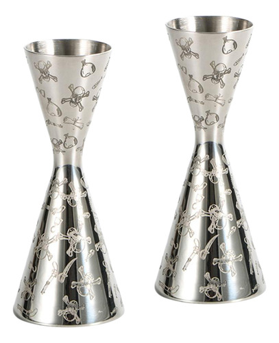 2 X Taza Medidora De Material Acero Inoxidable 30/60 Ml