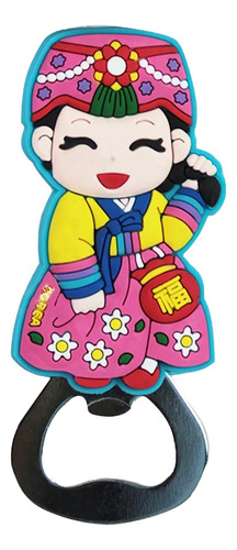 Destapador Con Iman Figura Coreana Decoracion Souvenir A3 Color Azul