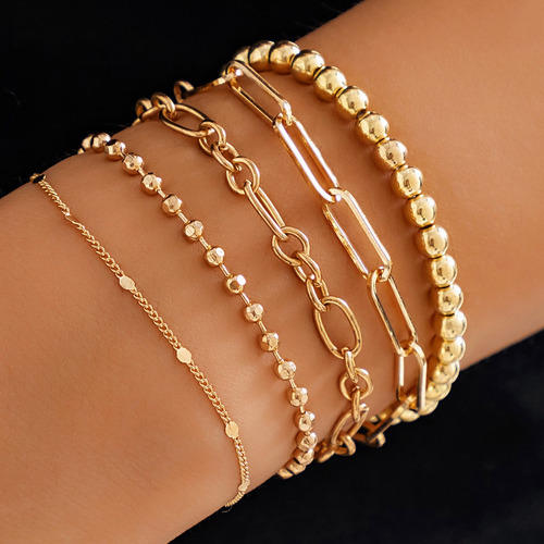 Pulseras Simples De Cadena Fina De Metal A Mano Para Joyas D