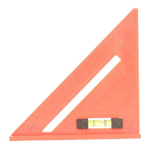 Escuadra Regla Plástica Con Sombrero En Triangulo Kldt1 Color Rojo