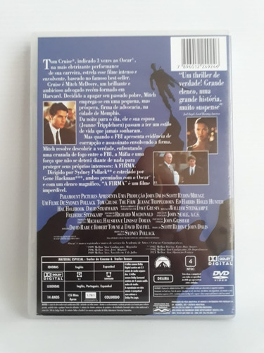 Dvd A Firma (1993) - Tom Cruise, Gene Hackman - Ótimo Estado (Usado)
