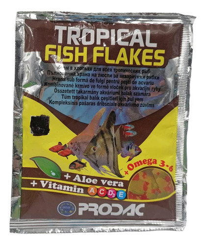 Prodac Alimento Tropical Fish Flakes 12g Acuario Pece Pecera