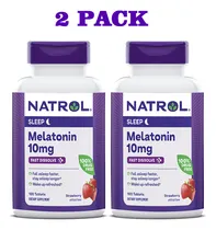 Comprar Natrol Melatonina 10 Mg 100 Tabs 2 Pack Rápida Absorción Tamaño Gde Sabor Fresa