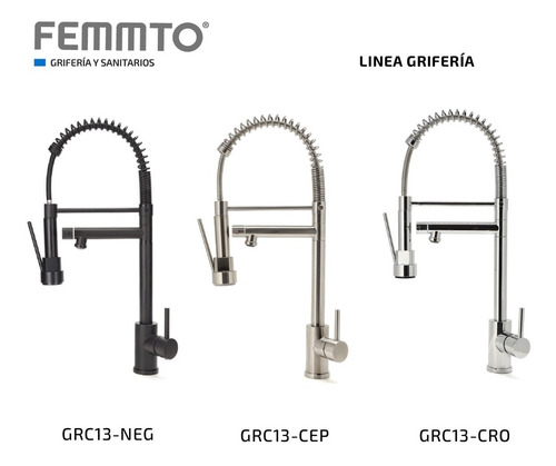 Imagen 8 de 8 de Grifería Para Cocina Flexible Monocomando Canilla De Acero