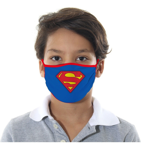 Máscara De Tecido Lavável Infantil Super Homem