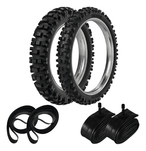 Kit Par Pneu 80/100-21 + 120/90-18 Rmx35 + Câmara + Cinta