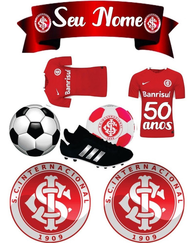 Topo Topper De Bolo Personalizado Time Inter Top