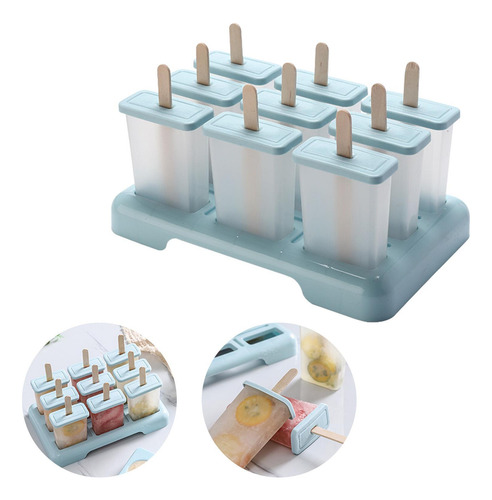 9 Moldes Para Paletas Con Palitos Reutilizable Ice Lolly Sti
