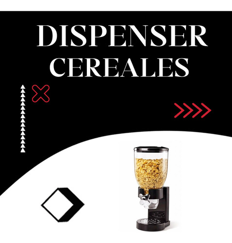 Dispenser Expendedor De Cereales Con Dosificador Cerealero Negro