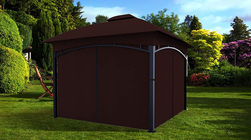 Cortinas Gazebo Universales 4 Paneles 10x13ft Café