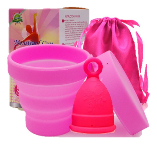 Copa Menstrual Anillo Certificada Y Vaso Esterilizador. Color Rosa L