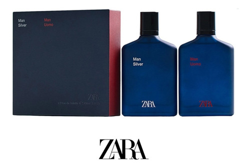 Pack 2 Perfumes Zara Man Silver + Uomo Edt - 2x100ml