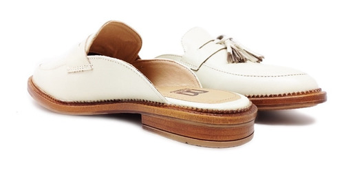 Imagen 2 de 9 de Zapato Dama Mule Flats Piel Fina Genuina Vacuno