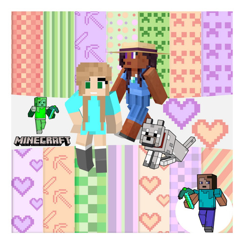 Kit Digital Minecraft Menina