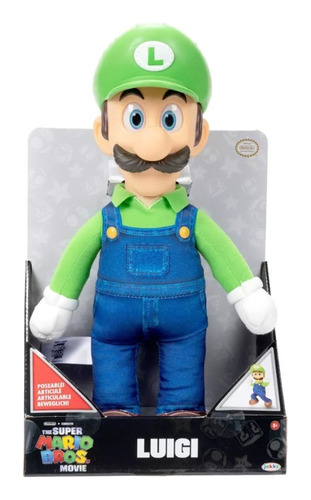 Super Mario Bros La Pelicula Peluche Luigi 37 Cm 2023